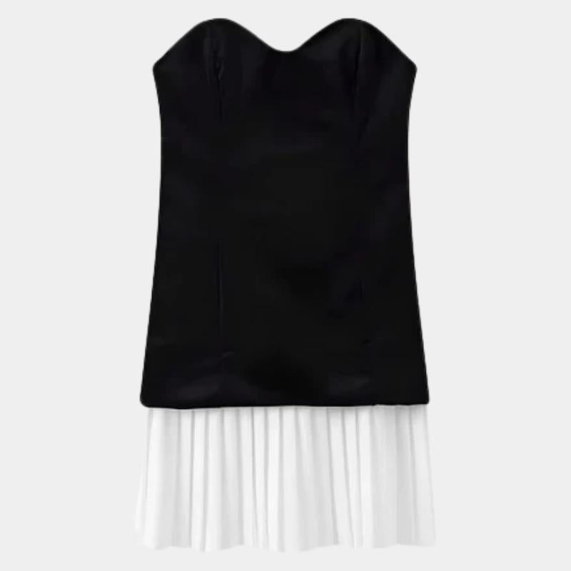 Vestido Mini de Veludo Sem Alças – Elegância